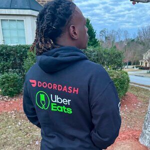 Reflective DoorDash / UberEats Sweatshirt Hoodie - Delivery Driver Dash Uber